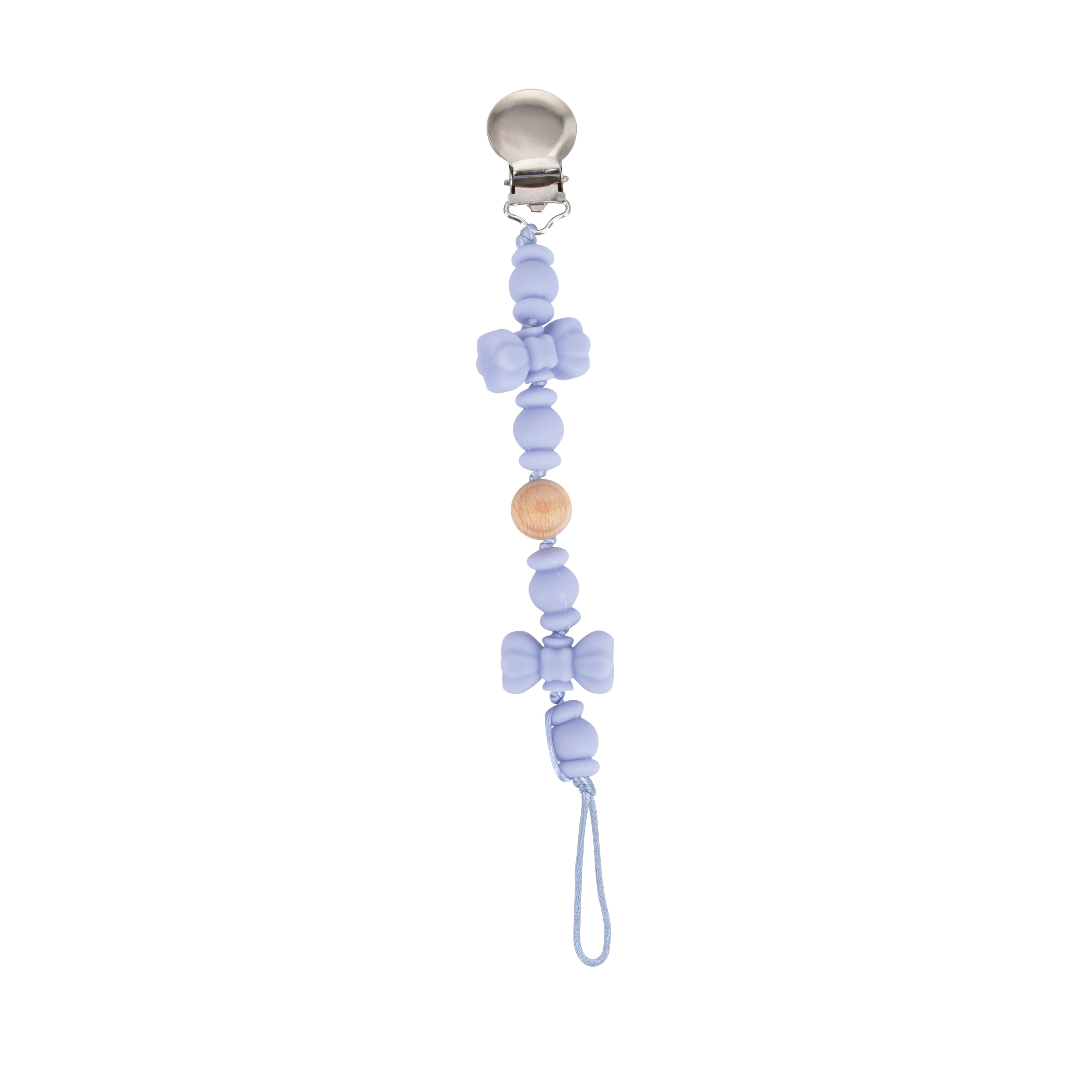 Silicone and Wood Beaded Pacifier Clip