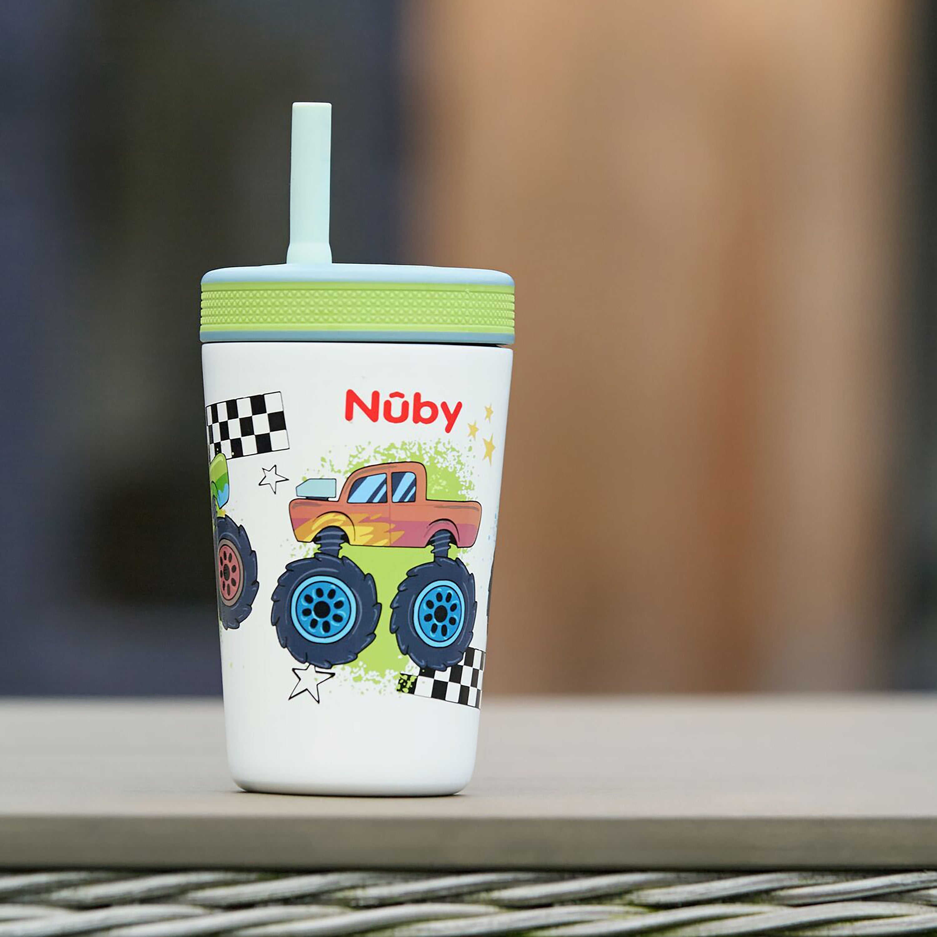 Thirsty Kids Flexstraw Stainless Steel Cup | Monster Trucks